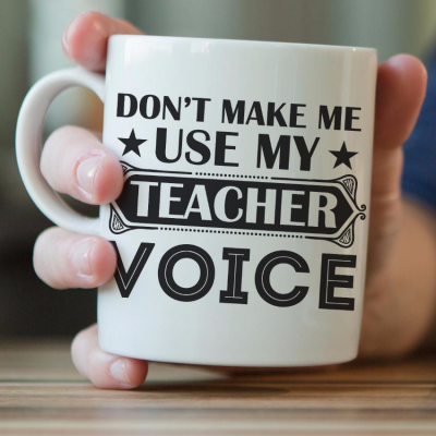 "Don't Make Me Use My Teacher Voice" Mug