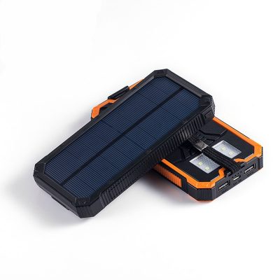 Solar Charger - 12,000 mAh Backup Power Supply With Dual USB, Solar Panel,  Waterproof, Phone Charger
