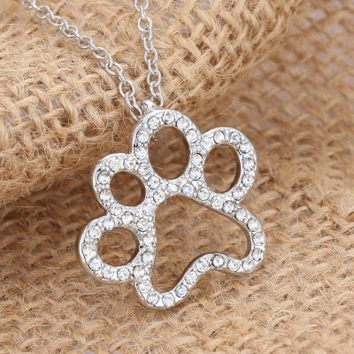 Charming Silver Plated Dog Paw Necklace