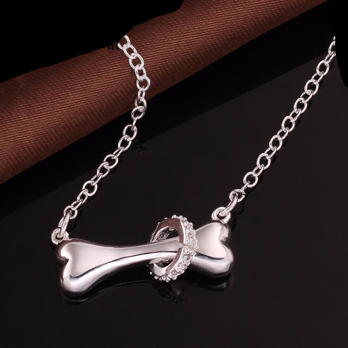 Dog Bone With Link Chain Necklace