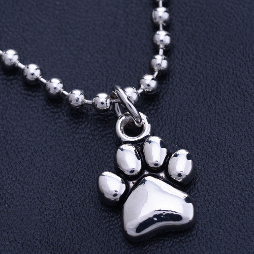Silver Plated Dog Foot Print Necklace