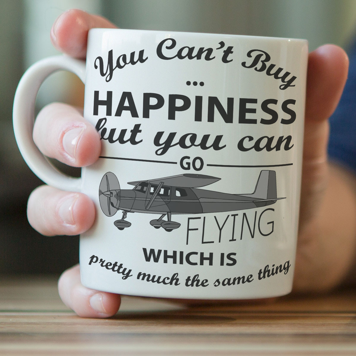 "You Can't Buy Happiness" Flying Mug