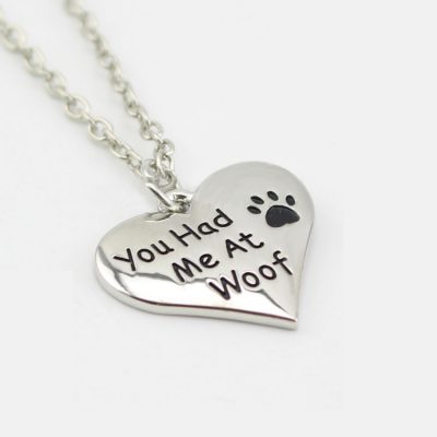 "You Had Me At Woof" Heart Necklace