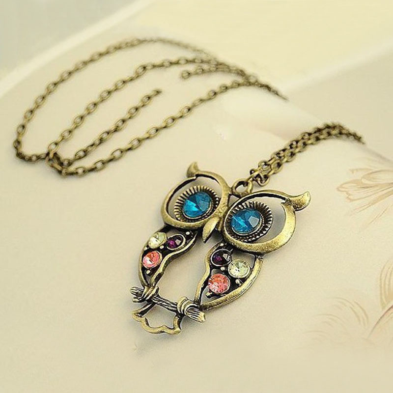 Owl Rhinestone Necklace