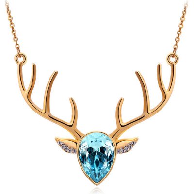 Rhinestone Crystal Deer Necklace