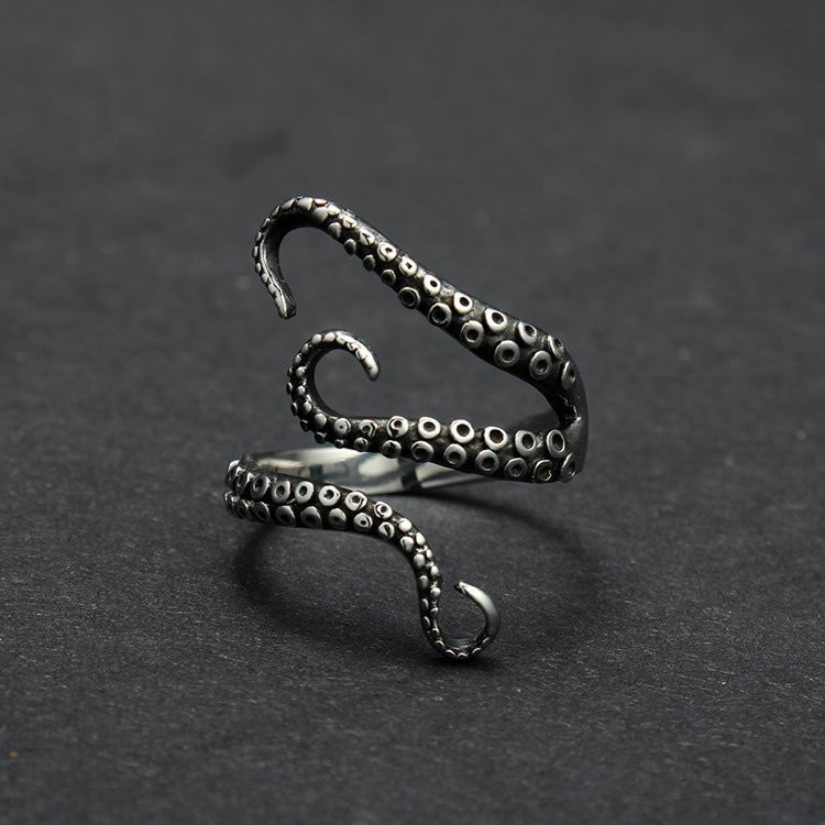 Gothic Octopus Finger Ring