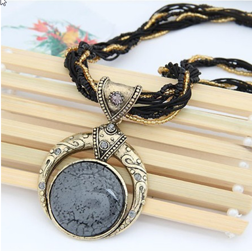 ★ FREE ★ - Bohemian Full Moon Beaded Chain Necklace