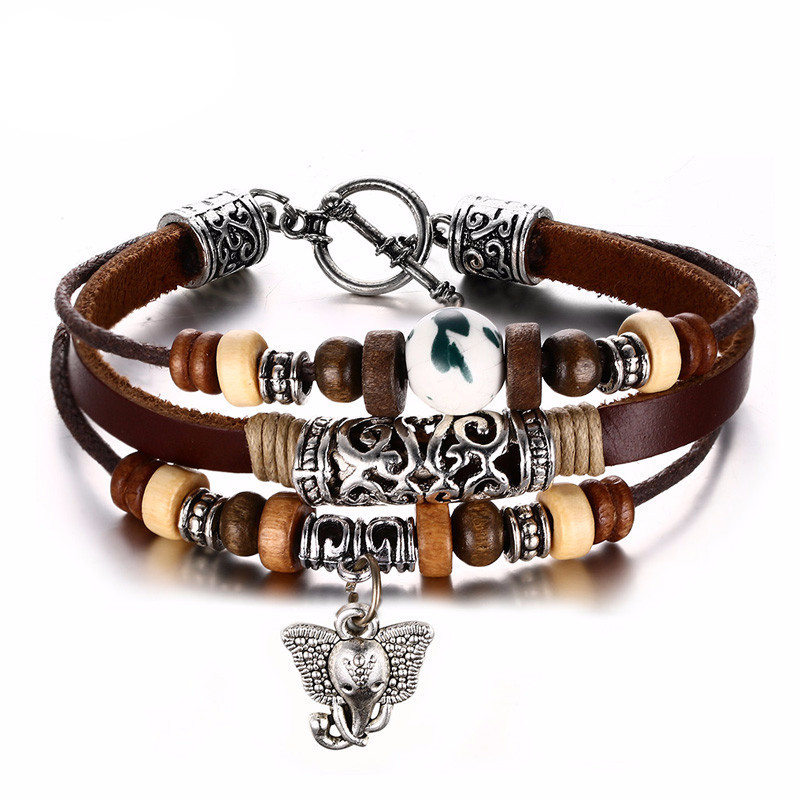 Elephant Leather Bracelet